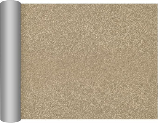 DXBULL Large Leather Repair Patch 17.3x78.7 inch Repair Tape Self-Adhesive for Furniture Sofas Car Seats Chair Couches Handbags Jackets Decorative Home Hotel Wall (Khaki)