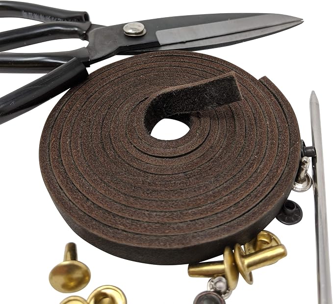 TOFL 3/8" Wide Flat Leather Cord – 72" (6 Feet) Long × 1/8" Thick (7-8oz) | Real Cowhide Leather Strips for Crafts | Dark Brown | 72" L x 3/8" W x 1/8" Thick | Suede Backing | Leather Craft Supplies | Easy to Cut & Stitch | DIY Projects & Repairs | 7–8 oz