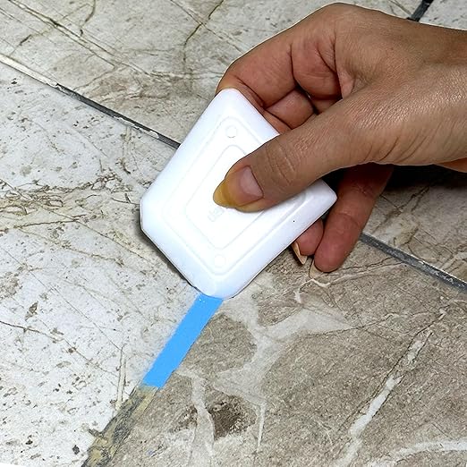 PentaUSA Tile Grout Repair Kit - Blue Premixed Acrylic Sanded Grout, Water-Resistant Grout Filler for Bathroom&Shower, Kitchen Floor, Fast Drying, with Applicator, 13.4 oz (380g)