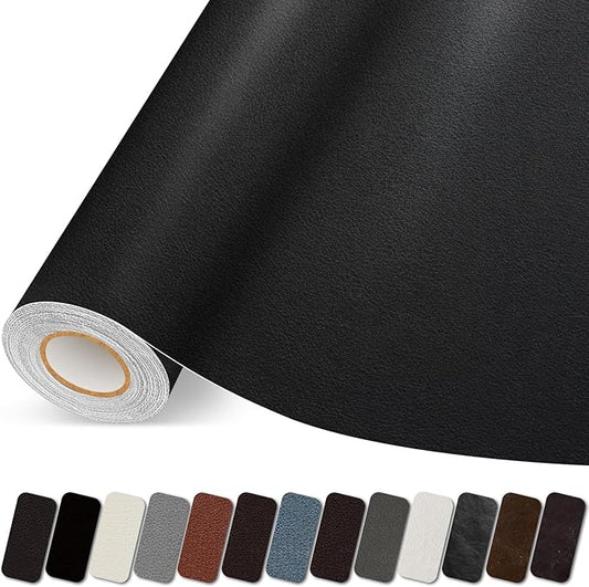 Leather Repair Patch, 35X79 Inch Self Adhesive Leather Repair Tape, Large Vinyl Patch Kit for Couches, Sofa, Furniture, Car Seats, Office Chairs, Cabinets, Handbags（Black, 35X79 Inch）