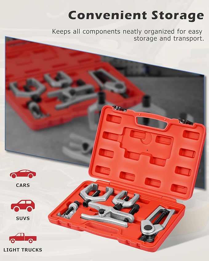 DAYUAN 5pcs Professional Front End Service Tool Kit, Pitman Arm Puller, Ball Joint Separator Tie Rod Remover Tool