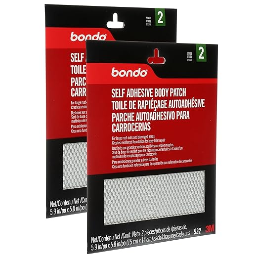 Bondo Self-Adhesive Body Patch, for Large Rust-Outs and Damaged Areas, 5.9 in x 5.8 in, 2 Patches Per Pack, 2-Pack (4 Patches Total)