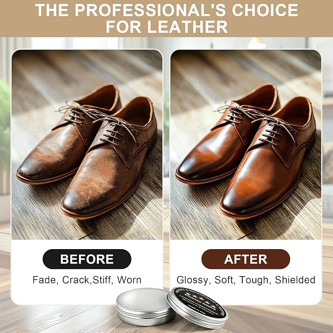 STARTSO WORLD 200Ml Leather Recoloring Balm with 100ML Leather Conditioner, Beige Leather Repair Kit for Furniture, Leather Dye, Leather Scratch Repair, Leather Couch Paint