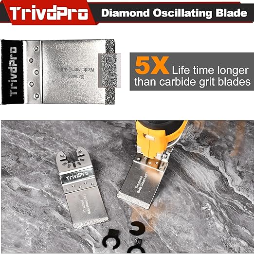 Grout Removal Tool Blade for Oscillating-Tool - TrivdPro 14pcs Grout Remover Diamond Oscillating Blade for Tile, Concrete, Masonry, Cleaning Mortar