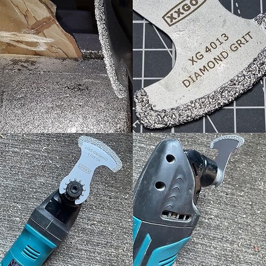 XXGO 4 Pcs Diamond Multi Tool Grout Remover Blades for 1/8" Grout Removal XG4001S