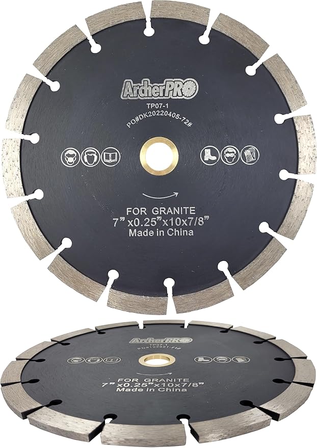 Archer PRO 7" in. Tuck Point Diamond Blade for Mortar Grooving and Removal. Tuck Pointing Mortar Tools for Brick Mortar Repair and Mortar Removal. Granite Cutting and Grout Removal Blade.