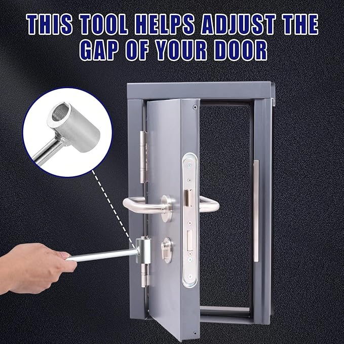 Door Hinge Adjustment Tool, 14-19mm Double Head Heavy Duty Door Hinges Repair Gap Adjusting Wrench Tool for Fireproof Door Anti-Theft Door Residential，Ergonomic Design for Easy to Use