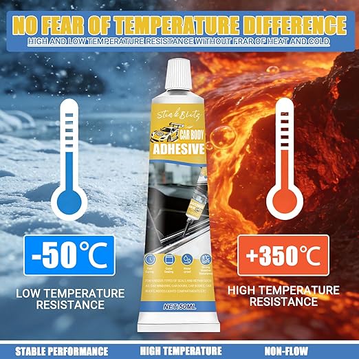 Window Sealant Black Silicone Sealant Water-Repellent Durable Sturdy, High Temperature Versatile Sealing Windscreen Sealant for Car Headlights, Rubber Seals (Yellow)