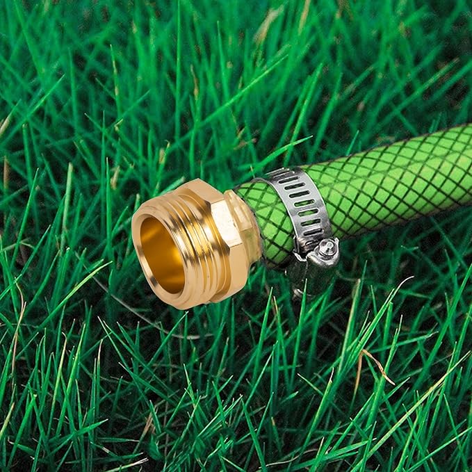 Hourleey Garden Hose Repair Connector with Clamps, Fit for 3/4" or 5/8" Garden Hose Fitting, Male and Female Hose Adapter Water Hose Repair Kit, 3 Set