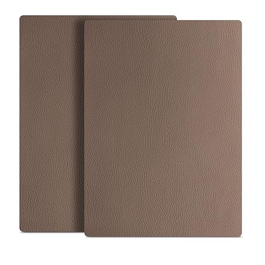 ILOFRI Leather Repair Patch 8x11 inch 2 Pcs, Durable Self Adhesive Vinyl and Leather Repair Kit for Couch, Car Seats, Boat Seat, Furniture, Upholstery, Auto Interior, Sofa, Chair - Light Brown