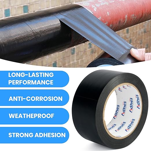 ADHES 6mil PVC Pipe Tape, 2inch x 33yd, Heavy Duty Waterproof Adhesive Tape for Plumbing, Sealing, and Pipe Repair