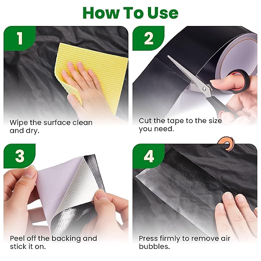 Awning Covers & Tarp Repair Tape - Waterproof Self Adhesive Patch Repair Kit | Patch Tapes for Awnings, Outdoor Canopies, Patio Window Awnings, Gazebos, Tents, RV, Canvas, Boat Covers (Black, 3 Inch)