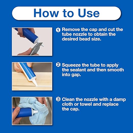 GE Advanced Silicone Caulk for Kitchen & Bathroom, Clear, 2.8 fl oz Tube, 12 Pack - 100% Waterproof Silicone Sealant, 5X Stronger Adhesion, Shrink & Crack Proof