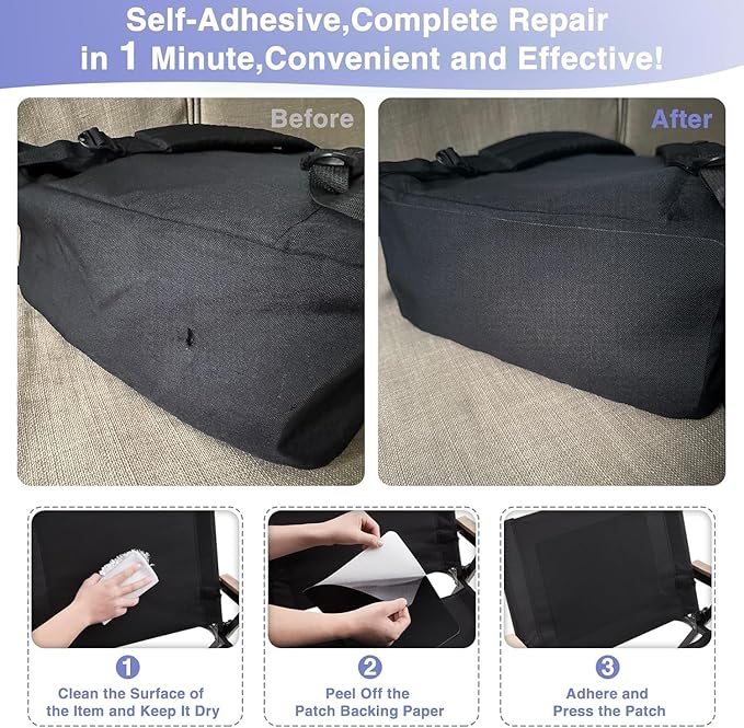 Gheeidau Canvas Repair Patch 9×11 Inch 3Pcs Waterproof Self-Adhesive Fabric Repair Patch for Tents,Boat Cover,Pop Up Canopy,Patio,Bags,Car Seats,Sofas,Furniture Cover(Beige2.0)