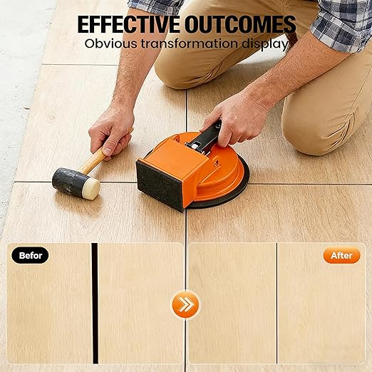 Heavy Duty Floor Gap Fixer Tool, Flooring Repair Tool with Enhanced Suction Cup, Made of Iron, for Laminate, Vinyl, Wood & Tile Flooring (4.8 Inch)