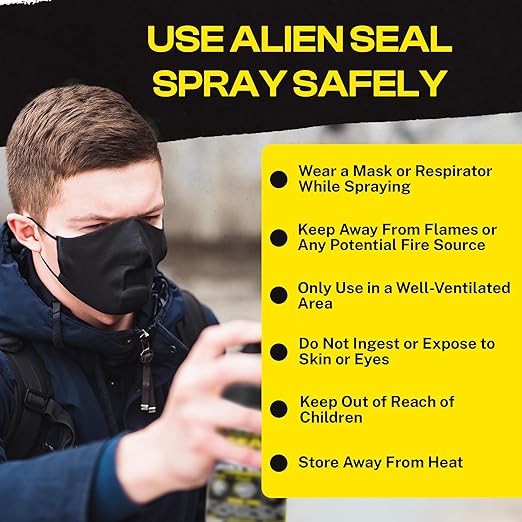 Alien Tape Liquid Sealant Spray 2 Pack, Waterproof Liquid Rubber Spray Prevents Patches and Seals Leaks, Protects Surfaces, Works on Most Materials, Long Lasting, Dries Black