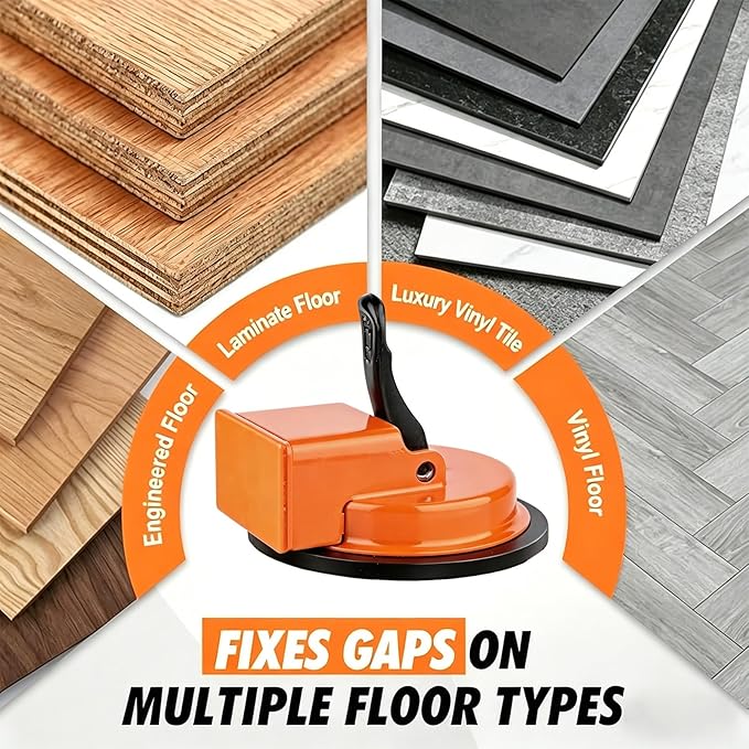 Floor Gap Fixer Tool,2026 New Heavy Duty Floor Gap Fixer Tool with Enhanced Suction Cup for Laminate, Vinyl, Hardwood & Engineered Wood Flooring - Comes with 1 Pair Gloves, Green
