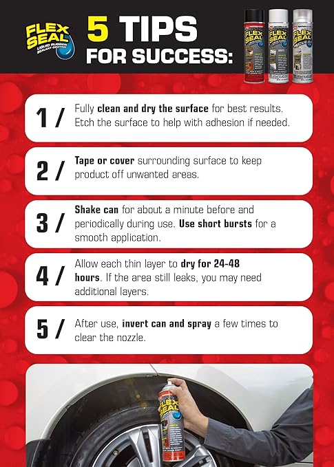 Flex Seal Mini, Black, Stop Leaks Instantly, Waterproof Rubber Spray On Sealant Coating, Travel Size, Perfect for Gutters, Wood, RV, Campers, Roof Repair, Skylights, Windows, and More