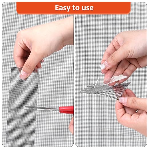 Secopad Black Screen Repair Tape, 2" X 180" (15FT) Window Screen Door Repair Kit, Strong Adhesive Fiberglass Patch Tape Mesh