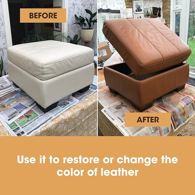 Furniture Clinic Leather Repair Paint | 2-in-1 Seal and Color | Use on Scratches, Tears, and Holes in Car Seats, Furniture | Quick and Easy Leather Repair Kit for Furniture (Pine Green, 500ml / 17oz)