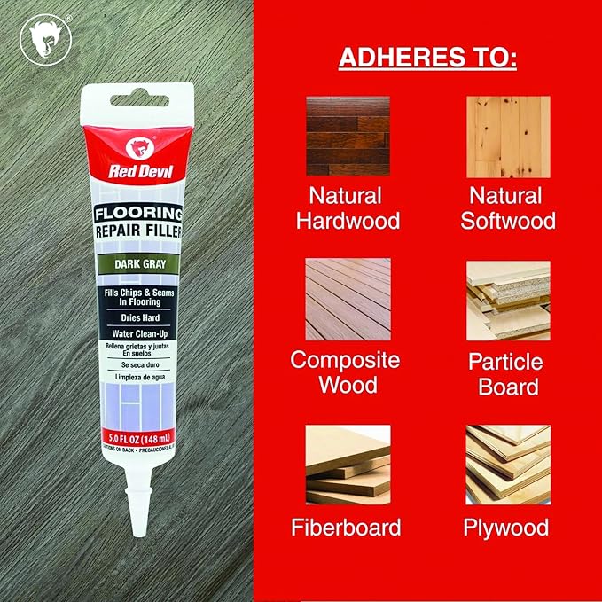 Red Devil 056055 Flooring Repair Filler, 5 oz., Dark Gray, 1 Pack