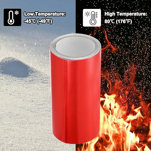 PATIKIL Awning Repair Tape 8" x 26ft Waterproof Canvas Tape High Adhesive Tear Repair Patch Kit for PVC Tarpaulin Tent Awning Fabric RV Sail Boat Cover, Red