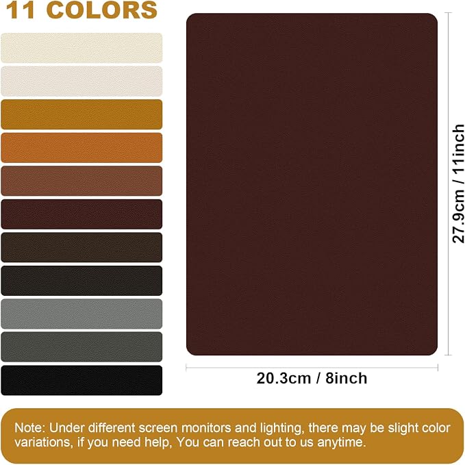 IANZE 2Pcs Leather Repair Patch, Self Adhesive Leather Repair Patch for Car Seats, Couches, Furniture, Sofa, Handbags, Office Chair (Red Brown)