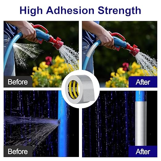 Butyl Sealant Tape Waterproof Aluminum Foil, Joist Tape for Decking 2 Inch, Super Sticky, Repair Roof Leak, Sealing Awning Crack, Patching Deck Flashing, All Weather Permanent 16.4FT Silver