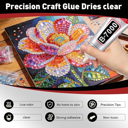 10 PCS 110ml B7000 Glue Clear with Precision Tip, Bedazzling Glue, Rhinestones Glue, Craft Glue, Jewelry Glue for Rhinestone Crafts Shoes Jewelry Making DIY Craft Makeup Nail Art Glass