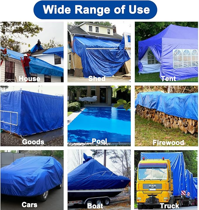 Tarpaulin Repair Tape, 3.15IN*16.4FT Blue Waterproof Tarp Repair Tape Patch, Heavy Duty RV Covers Tent Repair Tape for Truck Camper Travel Trailer Boat Covers