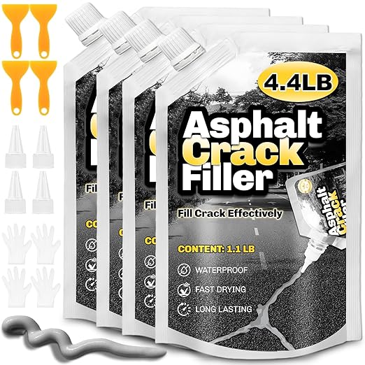 Concrete Crack Filler, 4.4LB Cement Crack Filler, Magic Crack Filler for Concrete, Driveway, Tile, Walkway, Patio, Joint, Indoor and Outdoor - Grey (70oz)