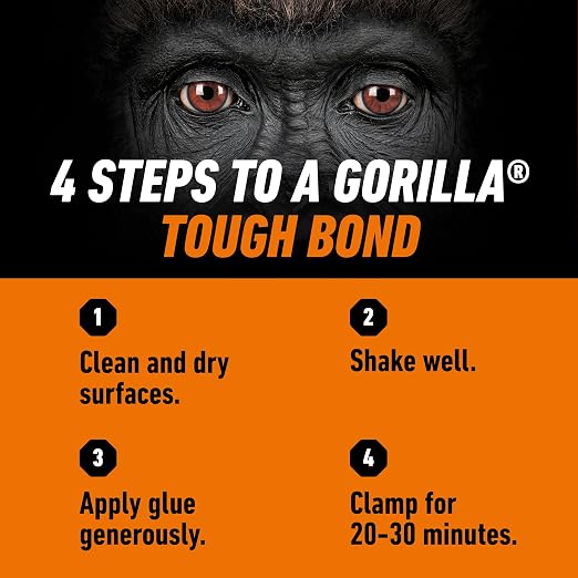 Gorilla Wood Glue Ultimate, Waterproof High‑Strength Wood Glue, Natural Dry Finish, 1 Gallon