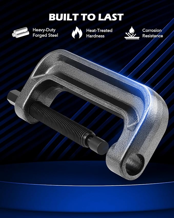 Orion Motor Tech Ball Joint Press Kit, C Frame Press for Ball Joints, U Joints, Brake Anchor Pins, and Wheel Studs, U Joint Removal Tool Set with C Frame Press and 2 Screws for Joint Replacement