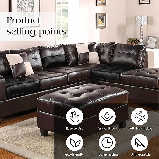 BSZHTECH Leather Repair Tape Self-Adhesive Leather Repair Patch for Couch Furniture Sofas Car Seats Advanced PU Vinyl Leather Repair Kit (Black, 17X157 inch)