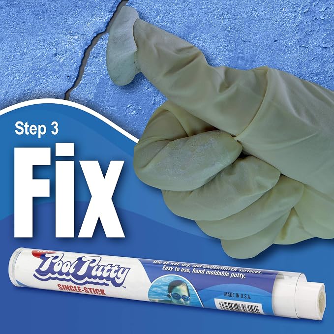 Single-Stick 2 oz | Pool & Spa Repair | Easy for Anyone to DIY | Works Underwater or Above | Fix Cracks Leaks in Concrete, Fiberglass & Other Surfaces | by Atlas Minerals