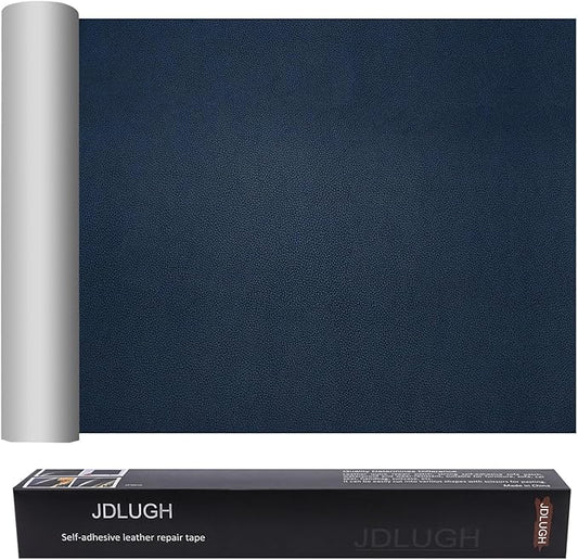 JDLUGH Sofa Leather Repair Patch Tape, Large Self Adhesive Couch, Car Seat, Office Chair, Leather Furniture, Vinyl Repair Patch Kit for Furniture (15x60 Inch, Blue)