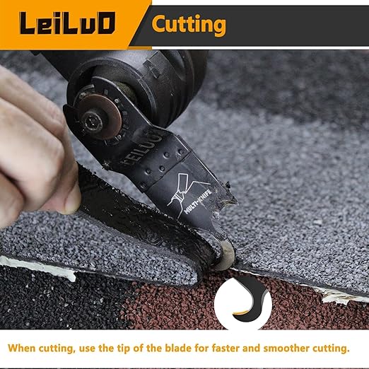 LEILUO 6 Pcs Oscillating Multi Tool Hook Knife Blade for Carpet Roof Shingles Soft Materials Universal Oscillating Tool Accessory with Storage Bag Compatible with DeWalt Dremel Milwaukee and More