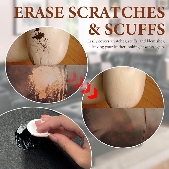 Leather Recoloring Balm Leather Color Restorer Scratch Repair Leather Paint for Furniture Couches Leather Dye and Scratched Leather, Maroon
