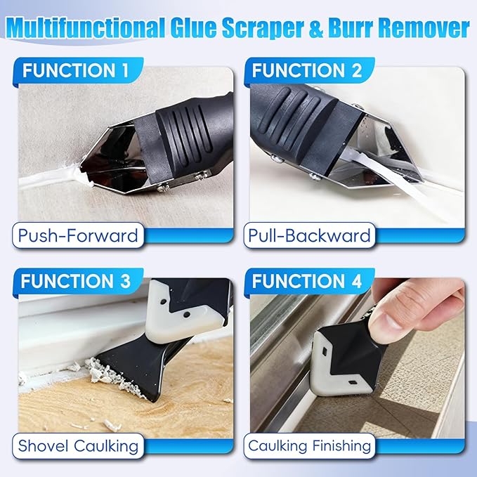 for 23-Piece Caulking Tool Kit, 3-in-1 Grout Removal Tool, Caulk Finishing Tool, Grout Scraper, Reusable Silicone Pads, DIY Perfection for Bathroom, Kitchen & Window, Sink Joints & Frames