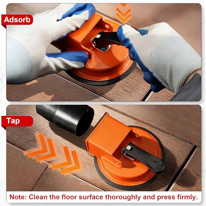 Floor Gap Fixer Tool, Heavy Duty Floor Gap Fixer Tool with 5 PCS Sticky Pads, Enhanced Vacuum Suction Cup, Flooring Gap Repair Tool for Laminate, Vinyl, Wood & Tile Flooring