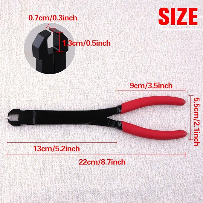 Straight U-Joint Snap Ring Pliers Push Pin Removal Pliers for Automotive and Medium Duty Trucks, Cars, Equipment, and ATV/UTV, Push Pin Pliers for use with Class 1-5 Vehicles