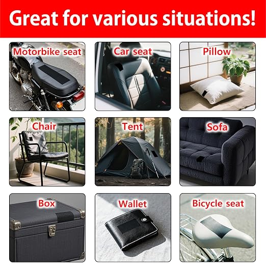 Leather Repair Tape for Sofa & Car Seats, 8 Colors, Waterproof Self-Adhesive Repair Patch, Leather-Like Texture, Indoor & Outdoor Use (Black - 4" W x 32.8'L)