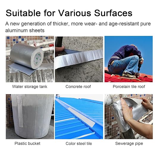 BOMEI PACK Butyl Tape, Waterproof 1.5mm x 8" W X 16.4'L, Multi-Use Leak Repair for Boat and Pipe Sealing, HVAC Ducts, Roof Crack, RV, Awning, Window Sealing, Upgraded Leak Proof Butyl, 1Pack