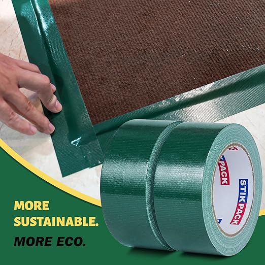 Colored Duct Tape, 2 Rolls Heavy Duty Dark Green Duct Tape 9 Mil x 2 Inch x 25 Yards Flexible, Strong, No Residue, Waterproof and Tear by Hand, Multi-Use for Indoor & Outdoor Repairs