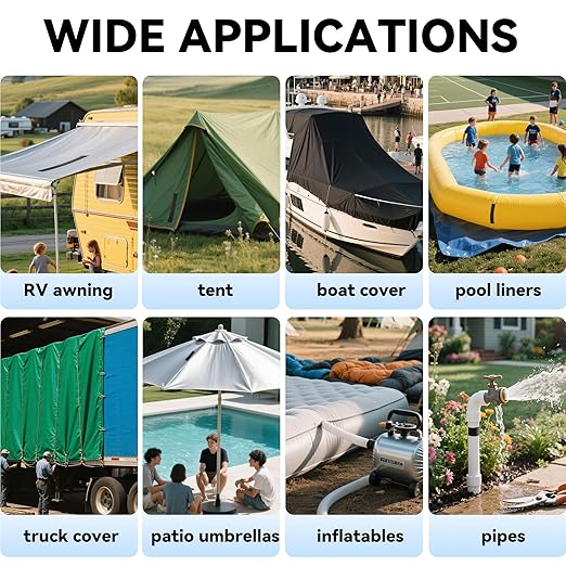 RV Awning Repair Tape: 3" x 30FT Black Fabric Heavy Duty Waterproof Patch Kit for Sail Tent Boat Cover Outdoor Repair