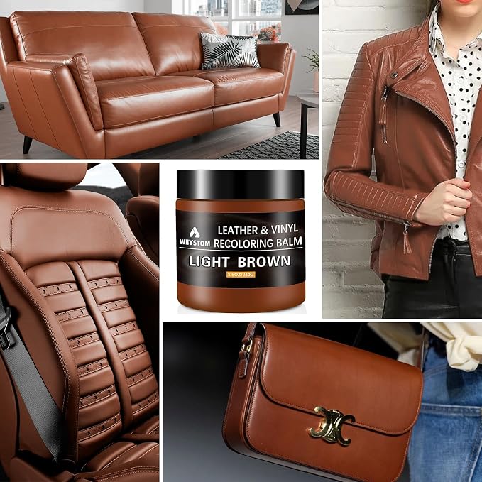 Leather Recoloring Balm, Color Restorer Conditioner, Leather Dye for Furniture, Couch Paint and Repair, Scratch Remover, Leather Color for Couches, Leather Repair Kits
