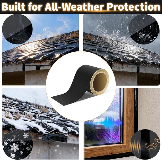 Flashing Tape for Windows and Doors, 3.75 in x 90 ft, 12 Rolls, Acrylic Adhesive, Self-Adhesive Flashing Tape, Waterproof, UV Resistant, Great for Sealing Doors, Windows, and Construction & Repairs
