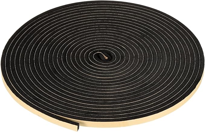 PATIKIL Foam Insulation Tape, 5/8" W x 1/4" t x 32.8FT Self Adhesive Weather Stripping Door Seal Strip for Door Window Air Conditioning, Black