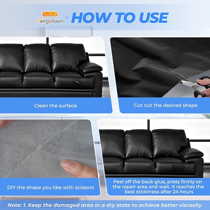 Leather Repair Patches, 3.5X79 Inch Self-Adhesive Leather Repair Tape, Stretch Vinyl Repair Kit for Couch Furniture Sofas Car Seats (Dark Brown, 3.5X79 Inch)