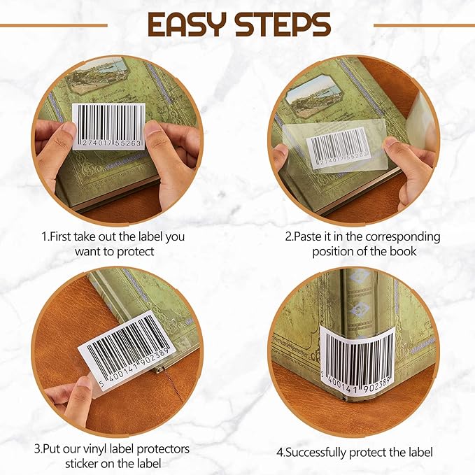 Zonon 1000 Pcs Label Protector Back to School Clear Labels Stickers Wafer Seals Waterproof Labels Library Supplies for Protecting Barcodes, Numbers and Stickers (4.06 x 2.05 Inch,Rectangle)